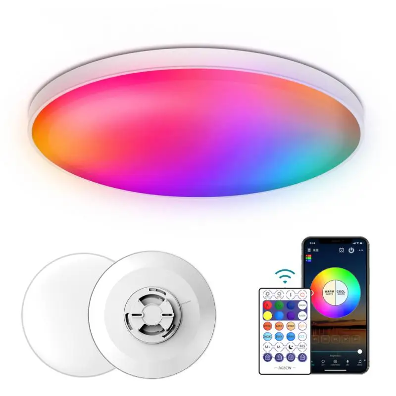 

Wifi Smart Led Ceiling Light Works With Alexa Google Assistant App Control Voice Control Rgb Dimmable Smart Home Led Lamp
