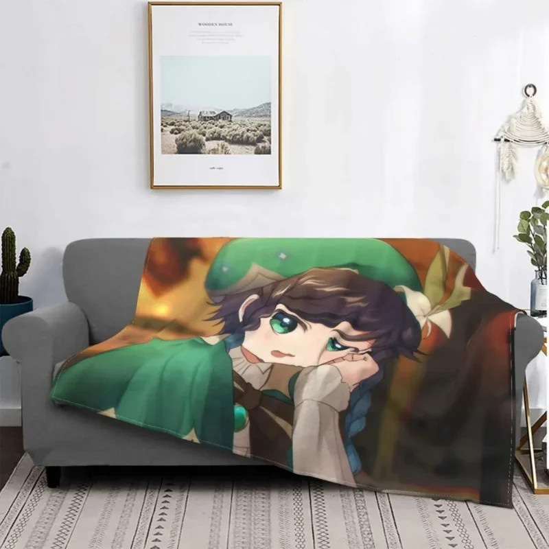 

Venti Genshin Impact Blankets Fleece Winter Anime Style Cute Lightweight Throw Blanket For Bedding Couch Plush Thin Quilt