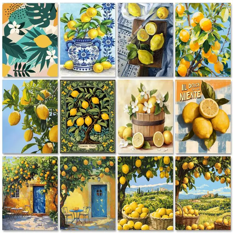 Набор для рисования по номерам на холсте лимон