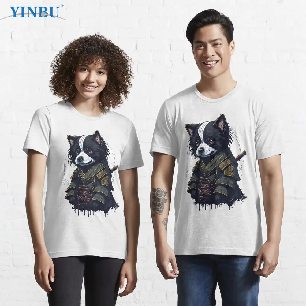 

Dog Dressed As A Samurai t shirts for men YinBu streetwear graphic anime tees