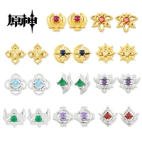 genshin impact anime ear studs venti keqing xiao cospaly props metal alloy earring ear studs jewelry women accessories gifts