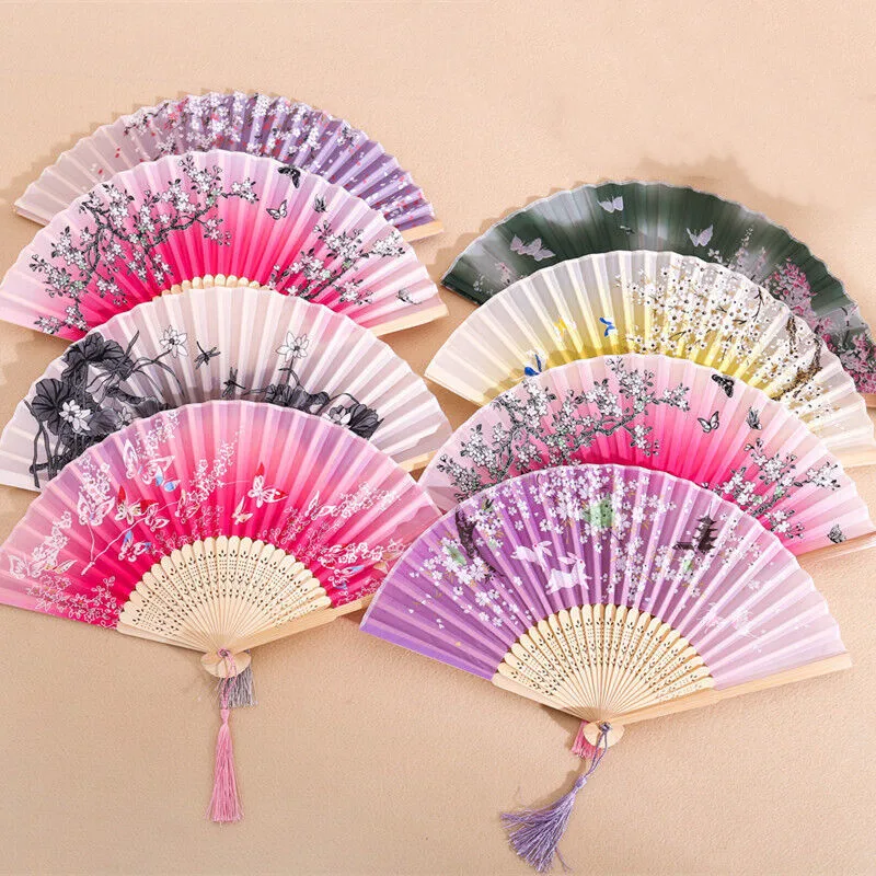 

8inch Folding Fan Hand Silk Cloth DIY Folding Fan Bamboo Antiquity Folding Fan DIY Calligraphy Painting Hand Fan Home Decoration