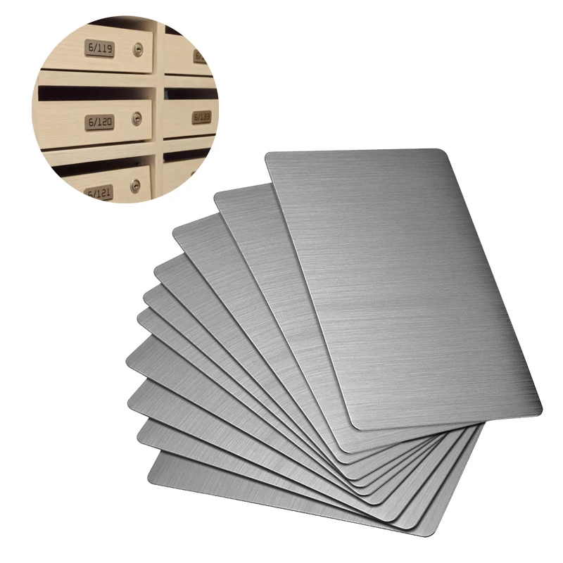 Uxcell Blank Metal Card 100x60x0.4mm Brushed 201 Stainless Steel Plate for DIY Laser Printing Engraving Black 20 Pcs