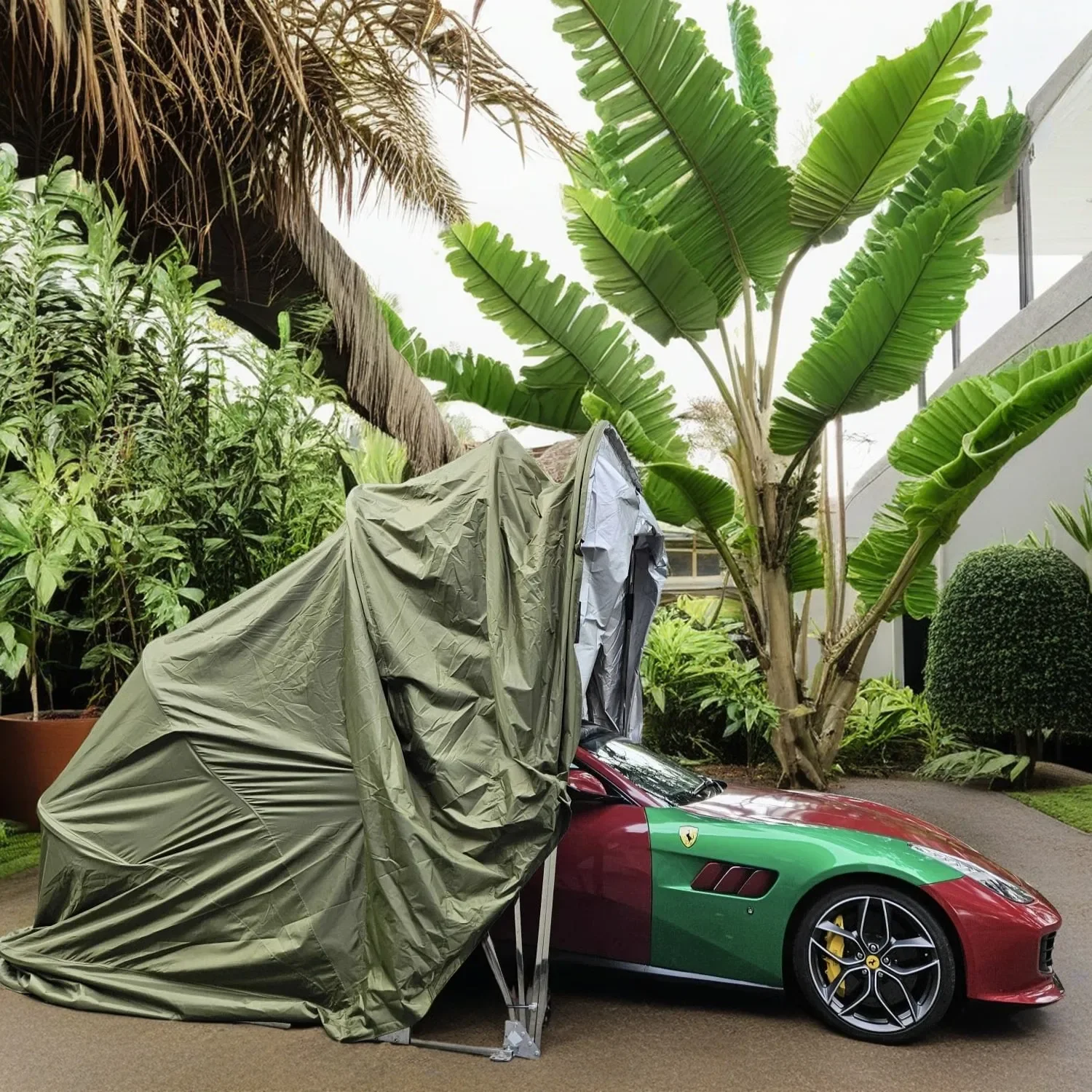 Складной автомобильный зонт от солнца с защитой ветра