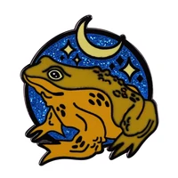 c2909 glitter star moon toad brooch metal enamel rain frog lapel badge denim jacket backpack pin children fashion jewelry gifts
