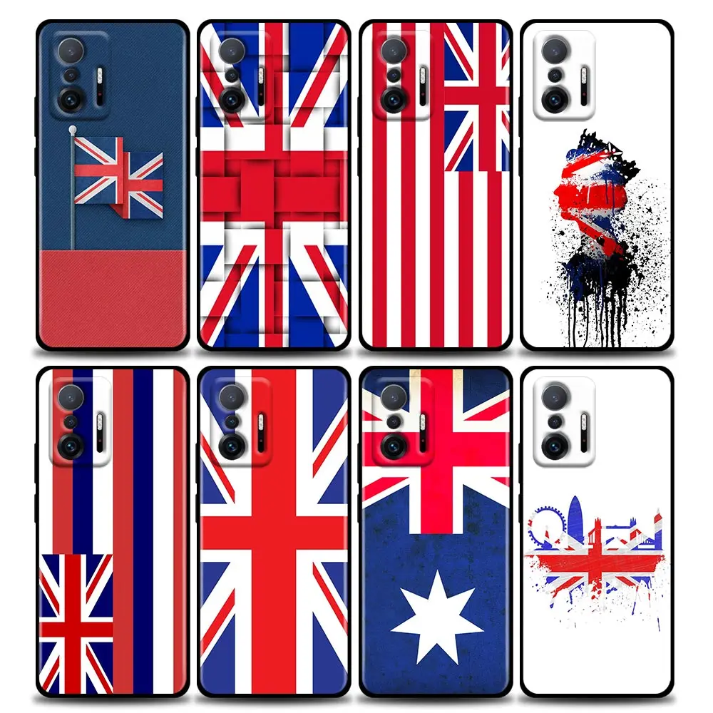 

British flag Phone Case For Xiaomi 12 12X 11T X4 NFC M3 F3 GT M4 Pro Lite NE Poco M3 M4 X4 Redmi Black Cover Funda 5G Coque Capa