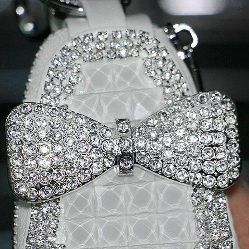 

Чехол для автомобильных ключей с бантом, Женский чехол для ключей из искусственной кожи, высококачественный брелок для ключей с блестящими ...