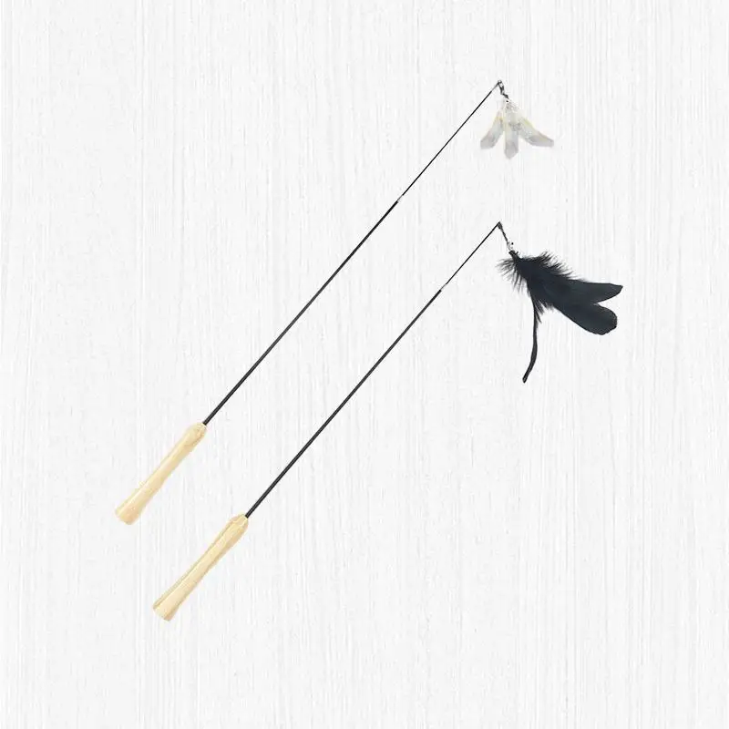 

Ultimate Universal Extendable Wooden Handle Feather Cat Teasing Stick Toy - The Perfect Cat Toy for Endless Fun and Entertainme