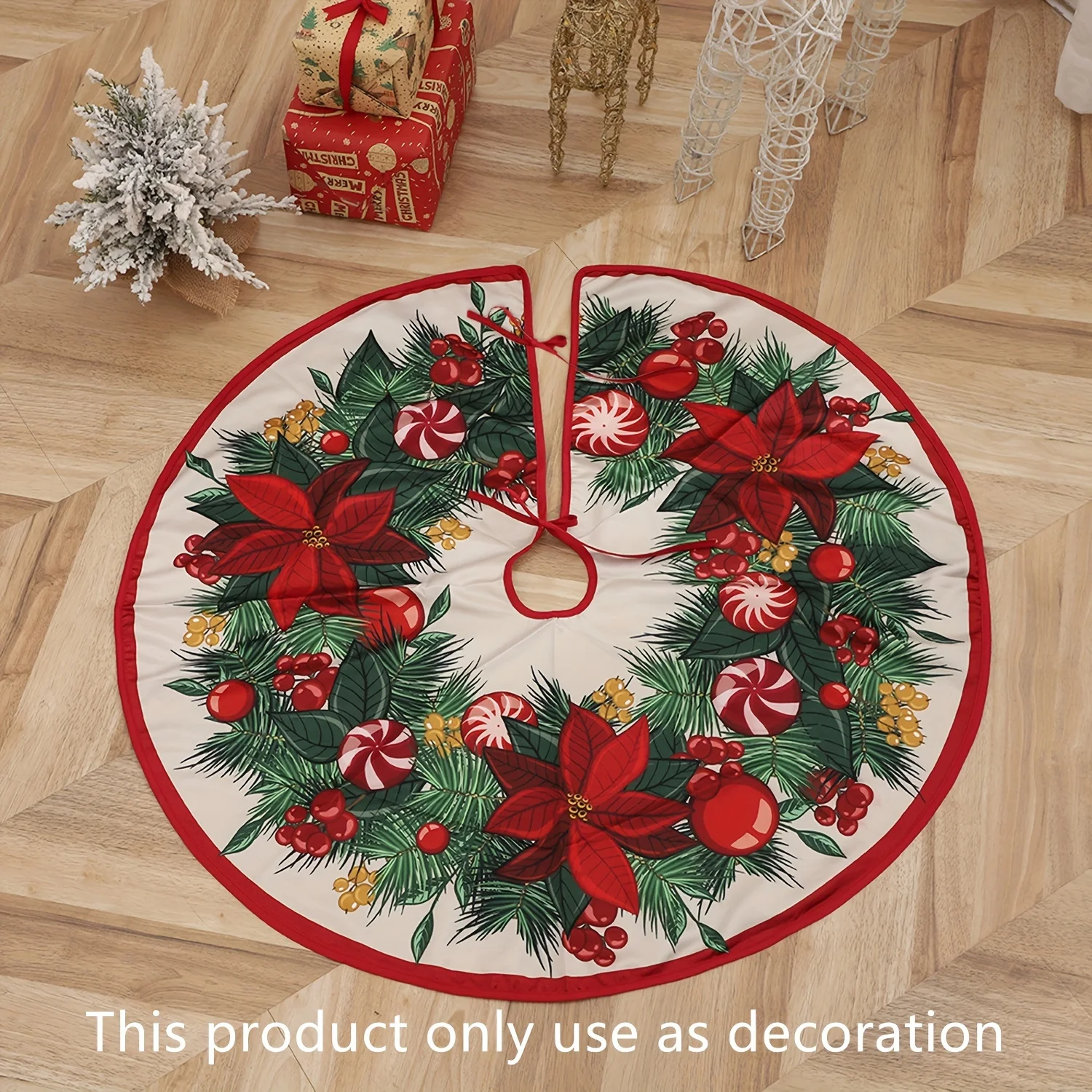 Креативная круглая юбка для рождественской елки декор вечеринки Рождественская