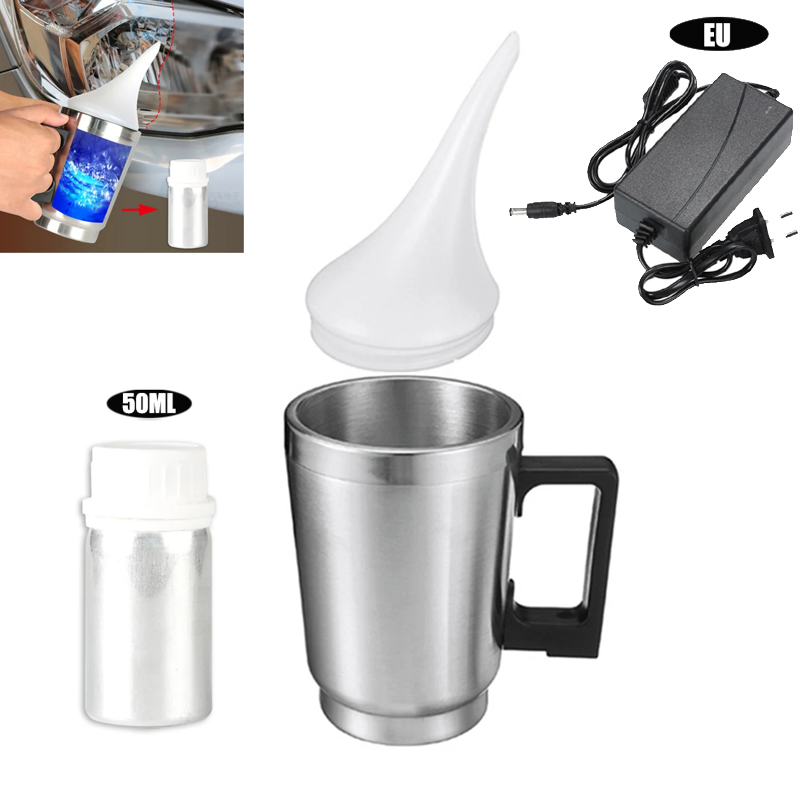 

Universal Auto Headlight Repair Suit Tools Steam Polishing Car Headlight Kit Maintain Tool With 50ml Repair Liquid
