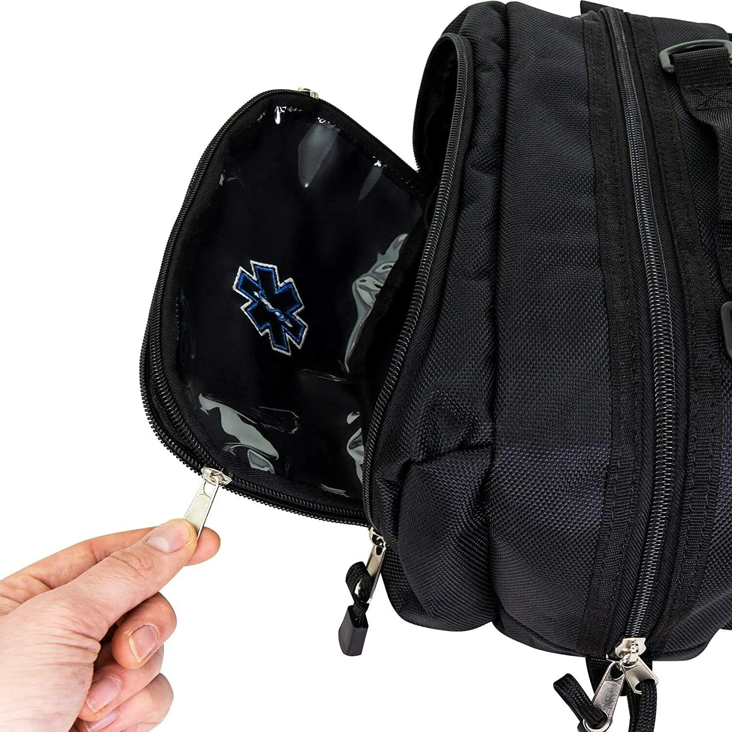 Пустая поясная сумка для оказания первой помощи черная