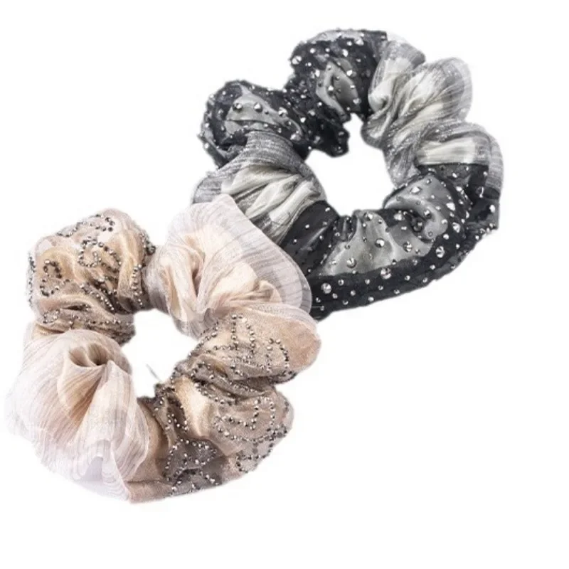 Двухслойные резинки для волос из органзы большие резиновые эластичный держатель