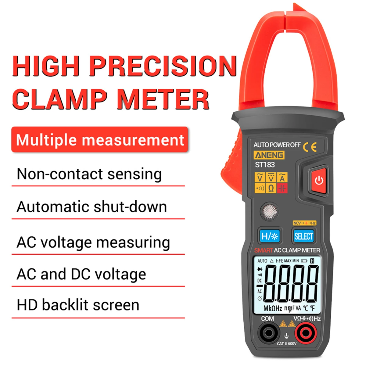 Digital Clamp Meter 6000 Counts AC Current DC/AC Voltage Capacitance Tester True RMS Multimeter digital |