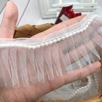 hot sale beaded organ pleated tulle lace diy collar sleeve lengthen making toys bear clothes materials decorative accessories