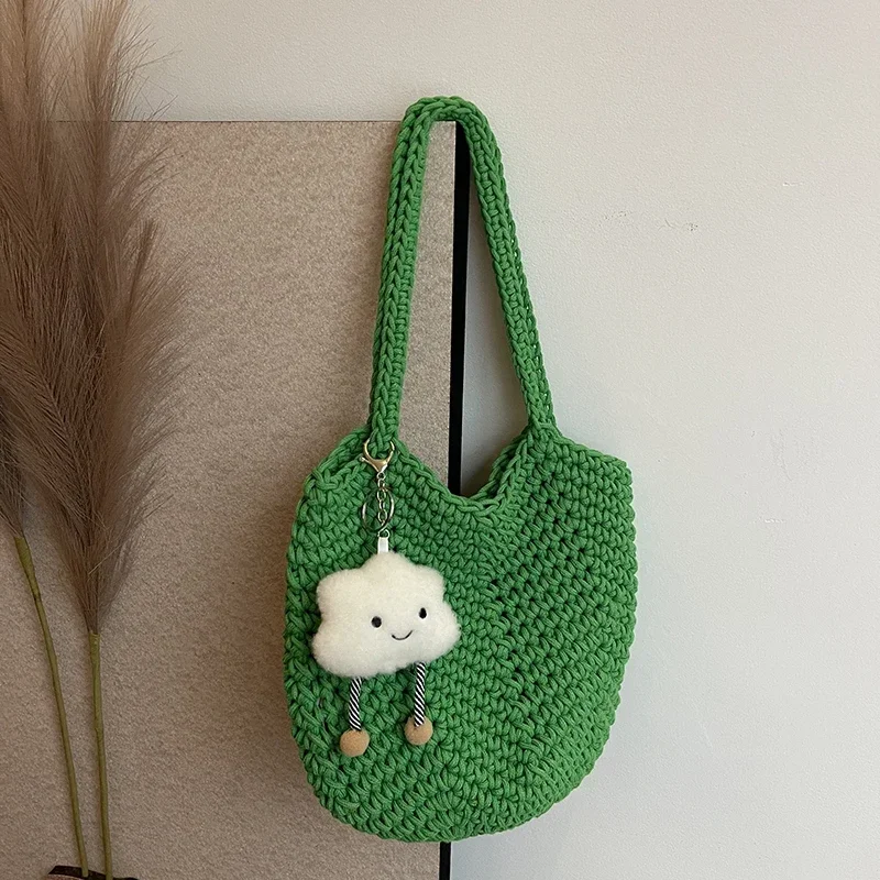 Новая осенне-зимняя шерстяная плетеная Сумка-мешок с художественной текстурой и