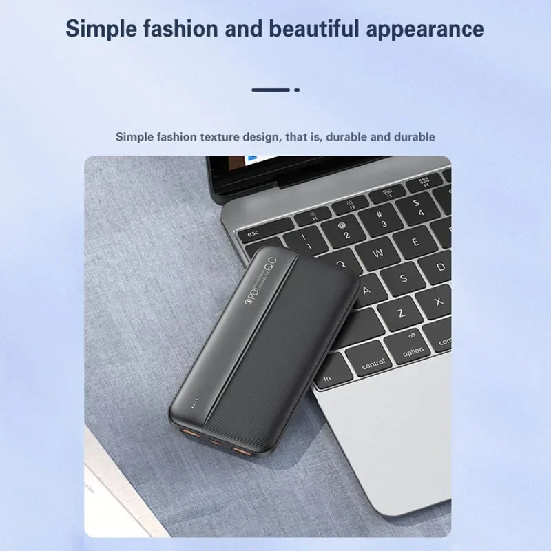 Ranwomen 20000 мАч Power Bank Портативный USB-кабель 22 5 Вт Быстрый внешний аккумулятор для