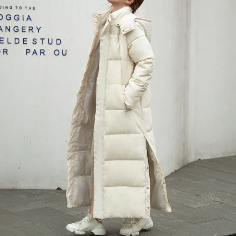 Winter Loose Thicken Warm Parkas Women Casual Commute Long Sustans Coats Solid Colors Zipper Big Pocket BF Down Jacket Overcoats