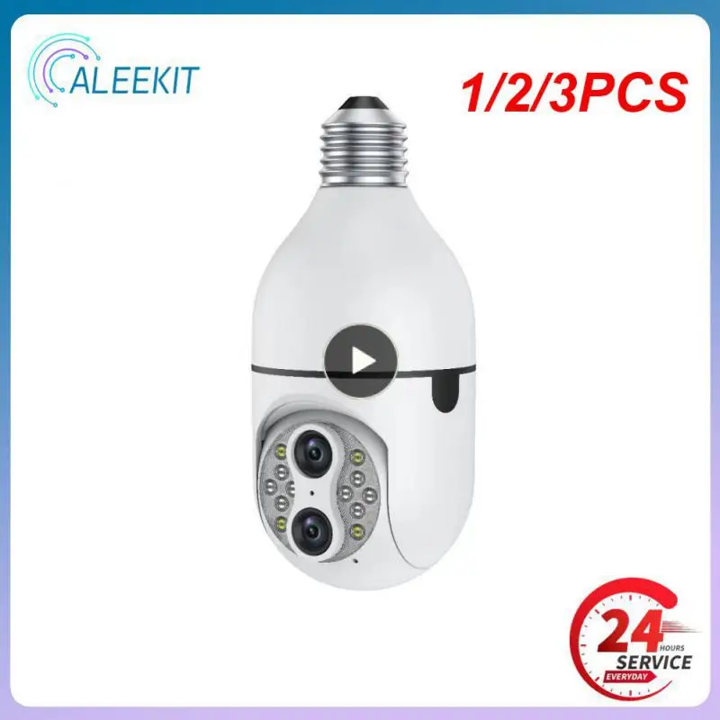 

1/2/3PCS Mccpuo 4MP Dual Lens E27 Bulb Surveillance Camera WIFI 360 Auto Tracking 360 PTZ IP Camera Color Night Vision IP