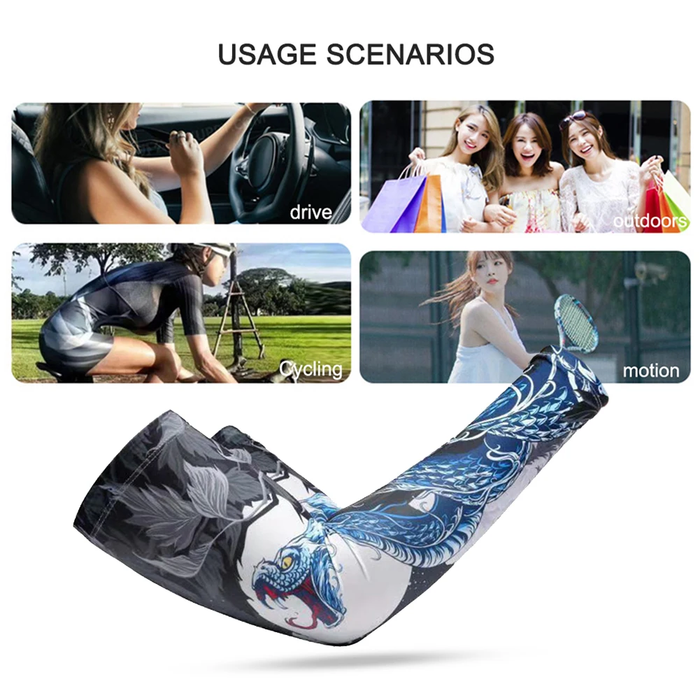

Outdoor Cycling Fashion Cuff Outdoor Running Sleeves For Arm Tattoo Sleeves UV Sun Protection Long Seamless Sunscreen Arm Sleeve