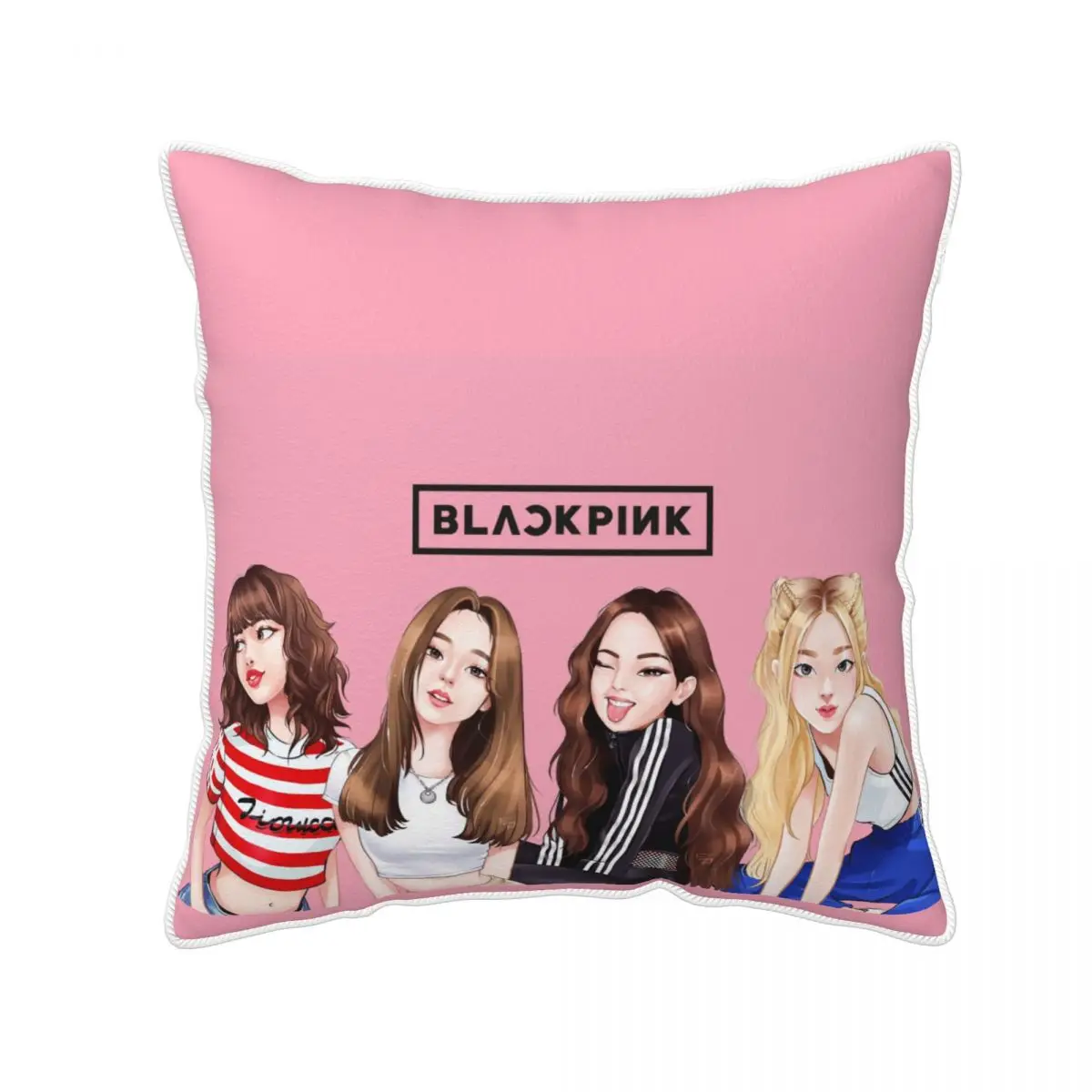

Kpop Лиза Роза Дженни черная розовая наволочка с бархатной отделкой мягкая и теплая