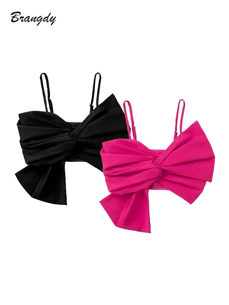 

Топ женский летний облегающий без рукавов, с бантом