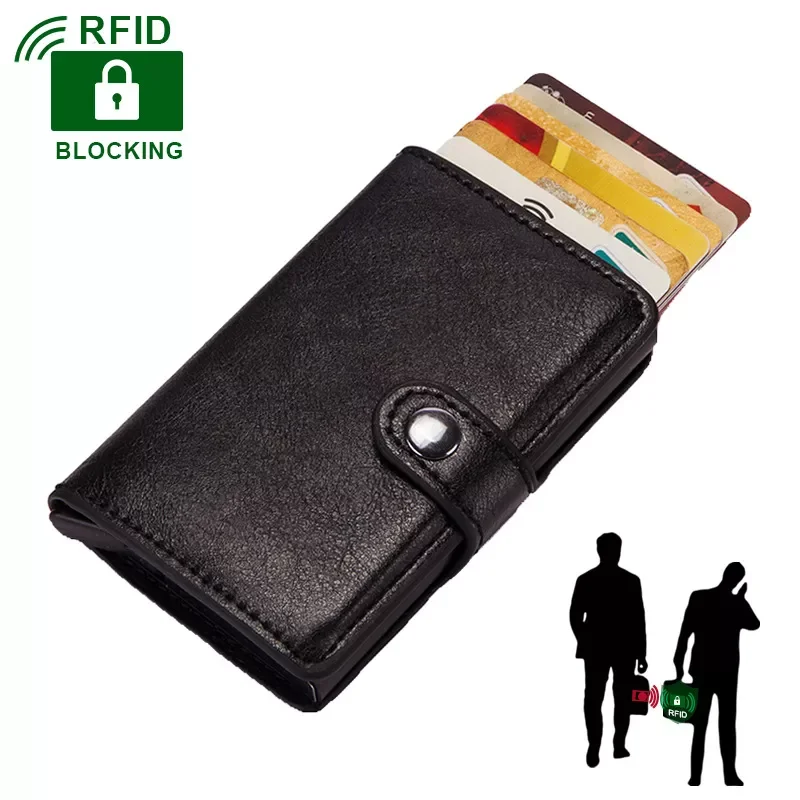 Rfid Blocking Credit Card Holder Men Smart Wallet Aluminum Metal Business Bank Card Case Pocket CreditCard Cardholder