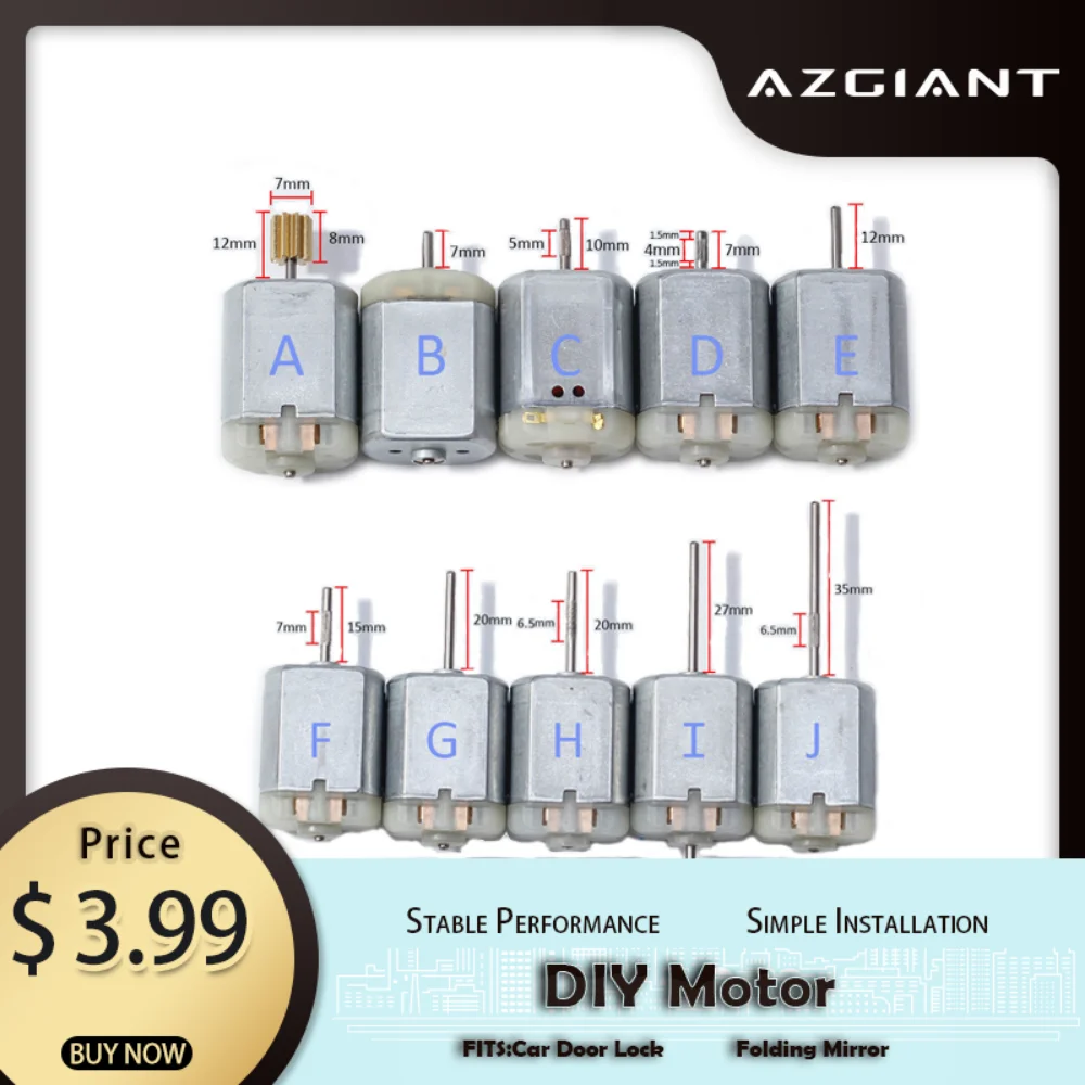 

AZGIANT DC 12V FC280-SC-20150 Car Door Lock Engine Folding Mirror Motor For Volvo S80 Nissan Murano 2003 Ford Focus DIY