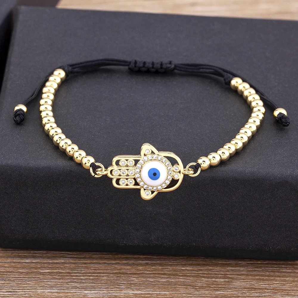 

AIBEF New Punk Wind Airplane Model Inlaid Evil Eye Adjustable Zircon Bracelet Women Creative Handmade Beads Retro Jewelry Gift