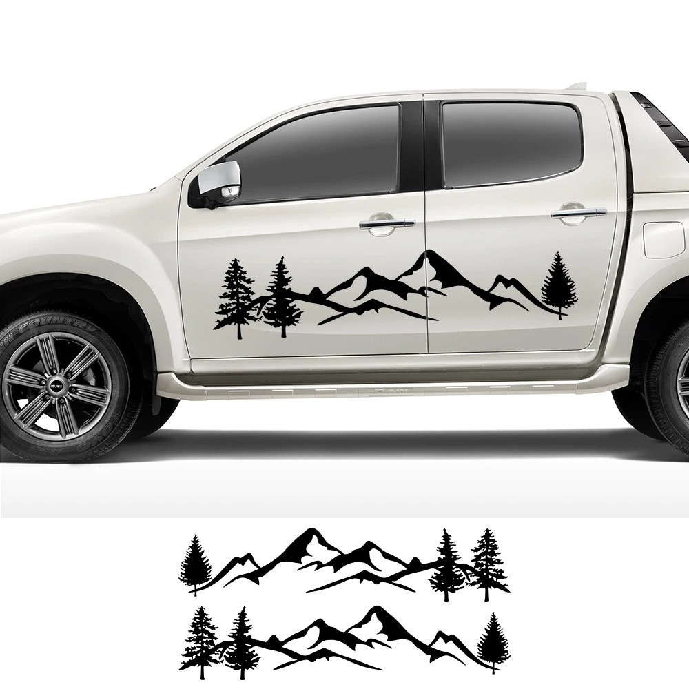 

Car Universal Stickers For Isuzu Dmax Volkswagen Amarok Ford F150 Ranger Dodge Ram Toyota Hilux Mountain Tree Style Decor Decals
