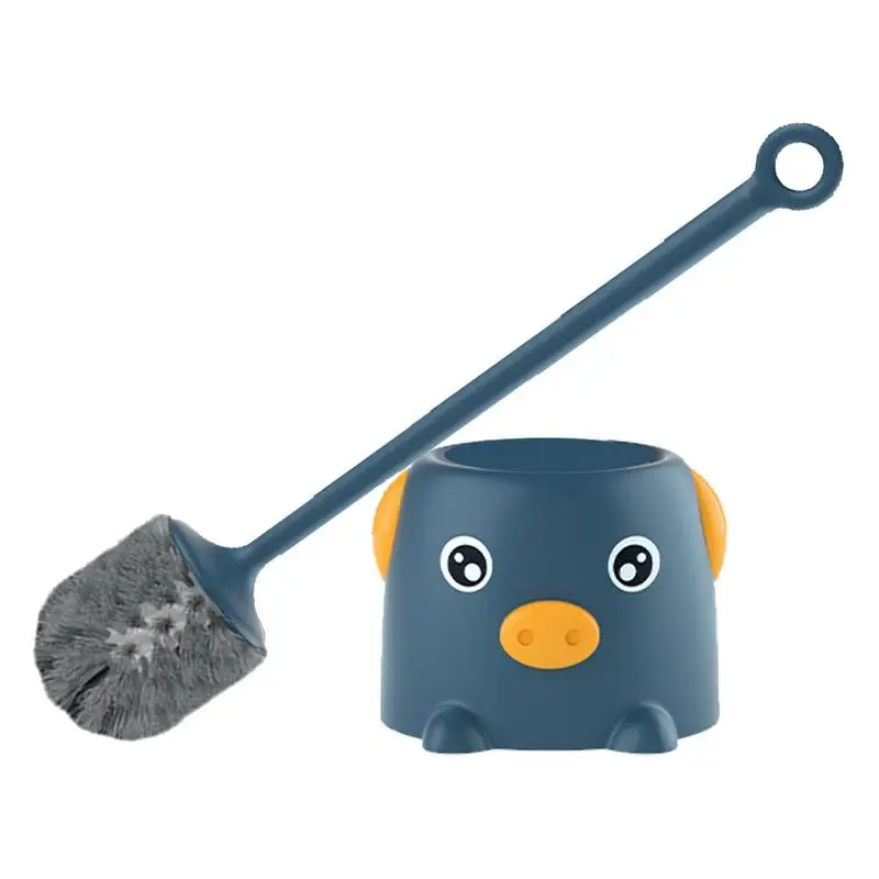

Щетка и держатель для унитаза, щетка для унитаза без мертвых углов, мягкая щетина из мягкой щетины для дома, креативная мультяшная щетка для унитаза