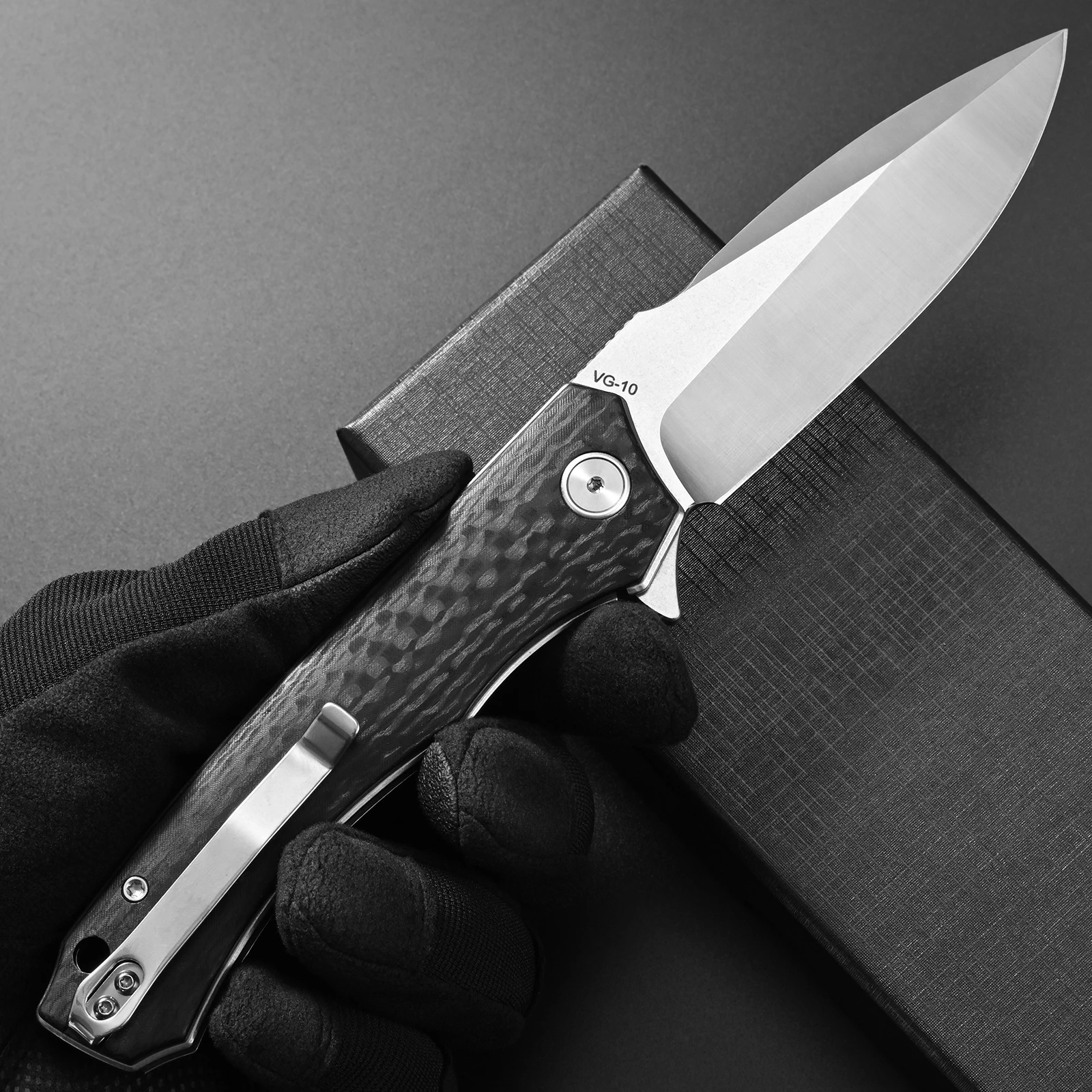 Фото Складной нож Eafengrow EF976 с лезвием из стали VG-10 и рукоятью из микарты, EDC-инструмент, карманный нож для работы на открытом воздухе и кемпинга №1