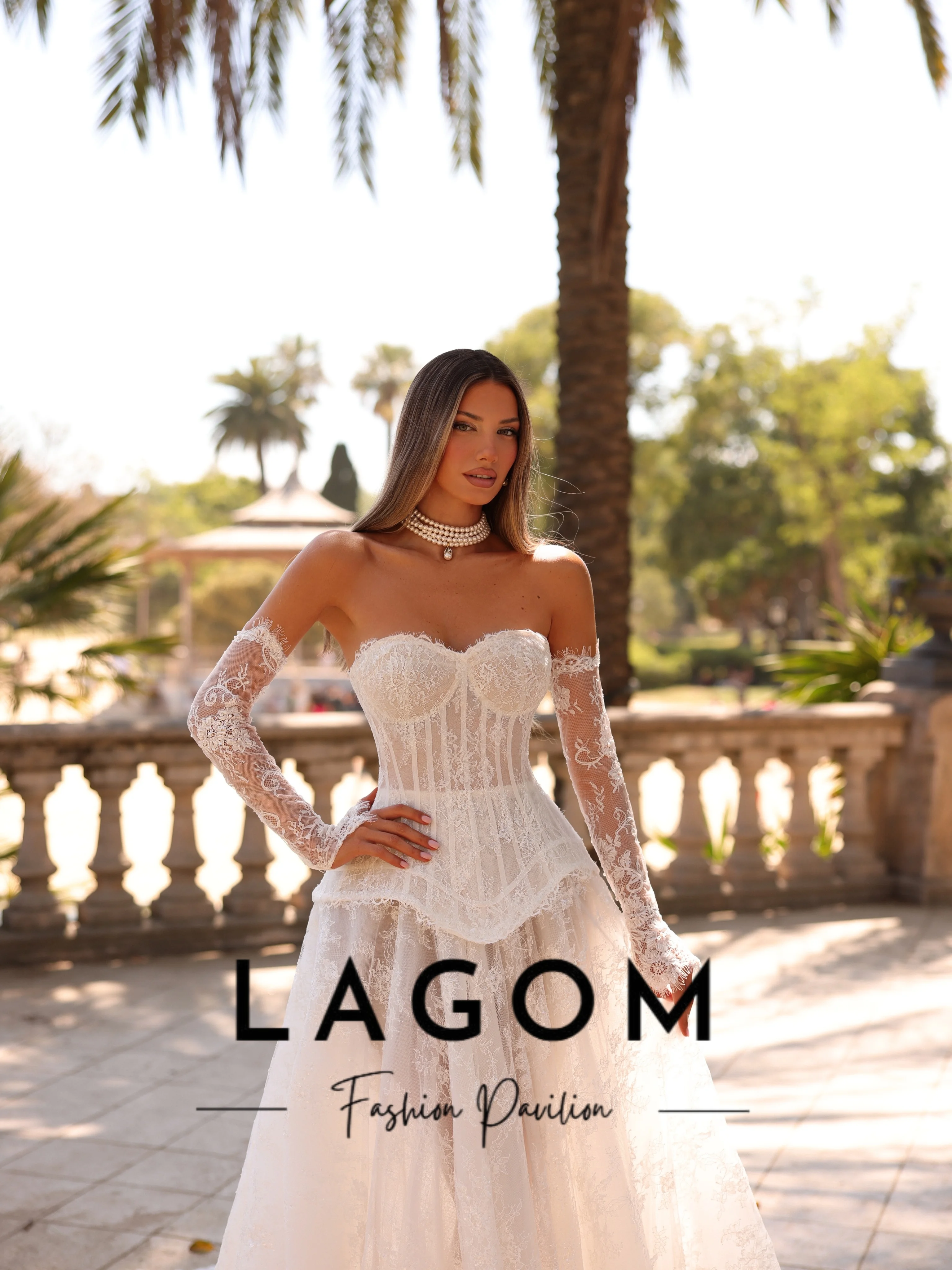 Фото Свадебное платье Lagom: белое кружевное, А-силуэт, сексуальное, прозрачное, с вырезом «сердечко», изысканное, без рукавов, новое, на заказ, класса люкс, Vestidos De Noiva №1