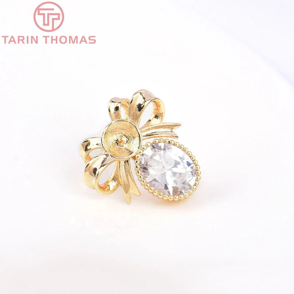 (5858) 2 шт. 10 5x14 мм 24-каратное золото латунь с цирконовой тыквой и т. д.