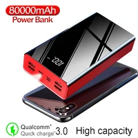 80000mah portable power bank charger led with torch digital display poverbank large capacity power bank for outdoor travel