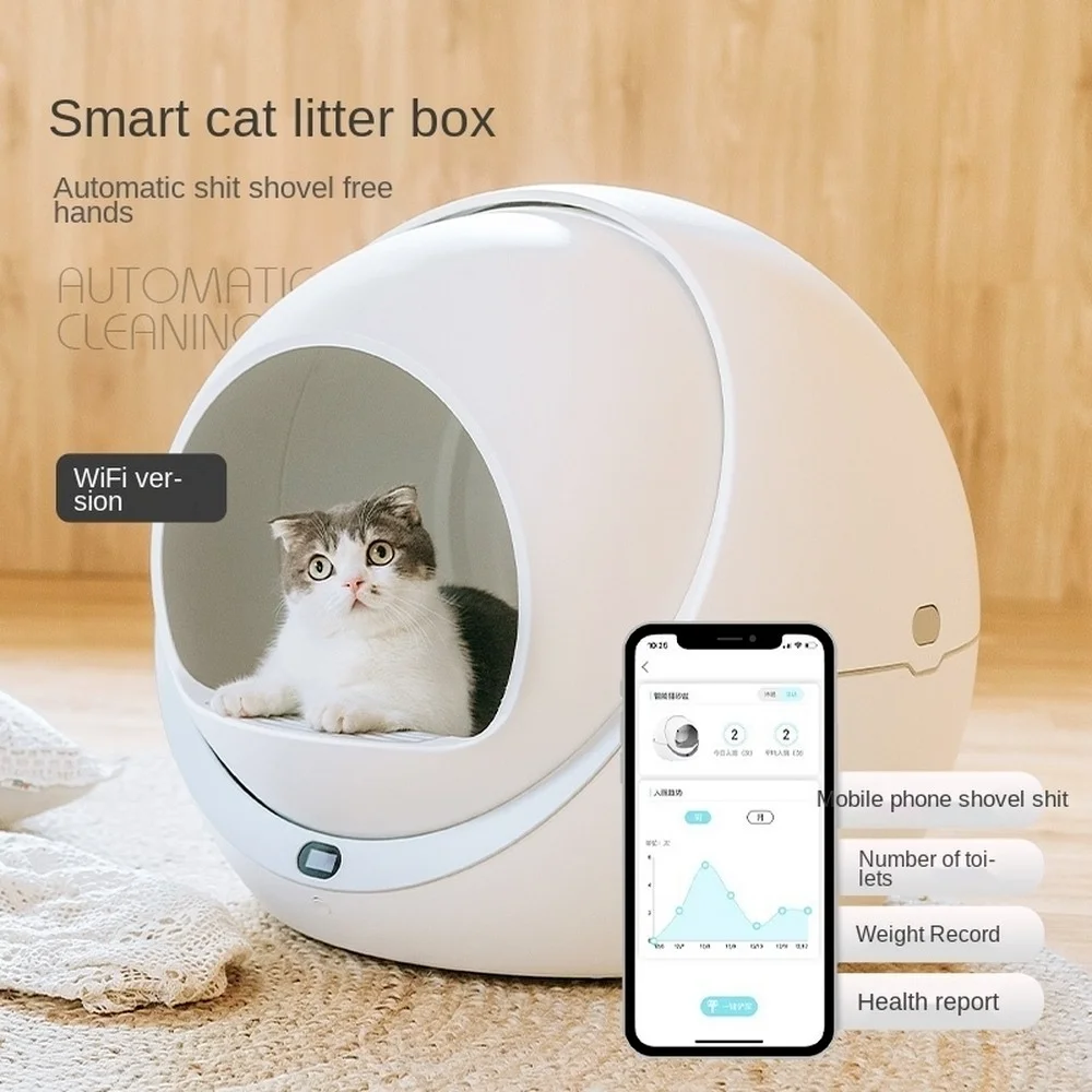 Petree Self Cleaning Cat Toilet EnClosed Pet Tray Cat Litter Box Automatic Smart APP Remote Sand Box caja de arena para gato
