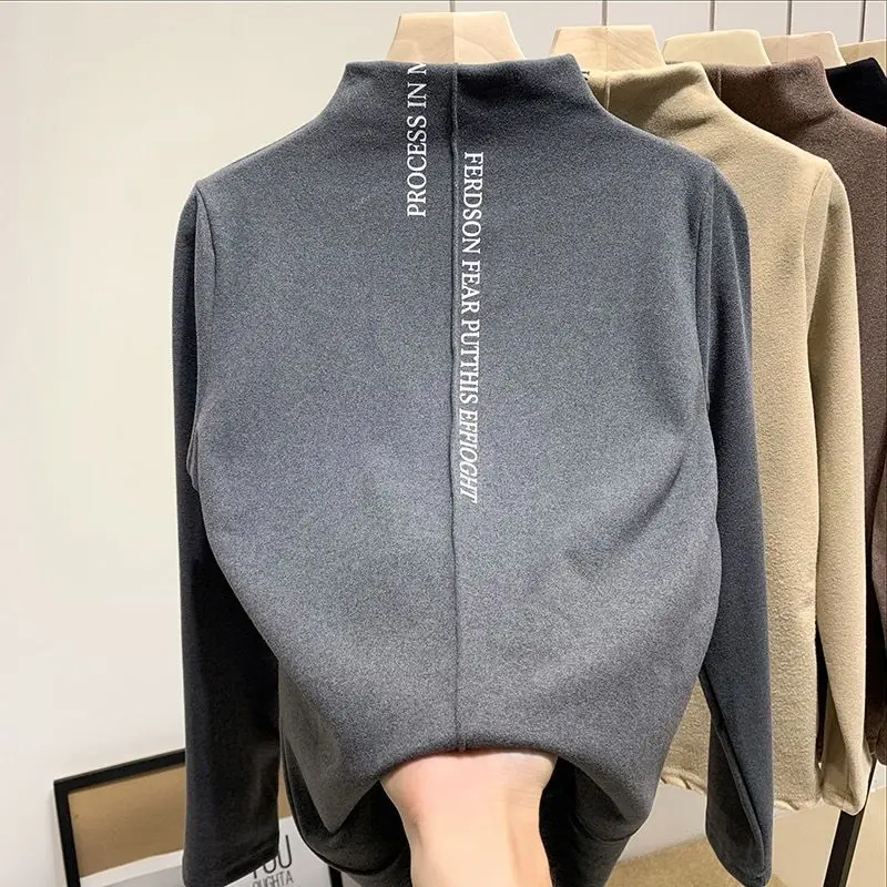 Warm Undercoat New 2022 Autumn High Neck T-Shirt Fashion German Velvet Long Sleeve Women'S Slim Fit Top Winter