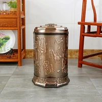 household trash can european style living room retro high end entry lux american kitchen bathroom with lid stainless steel
