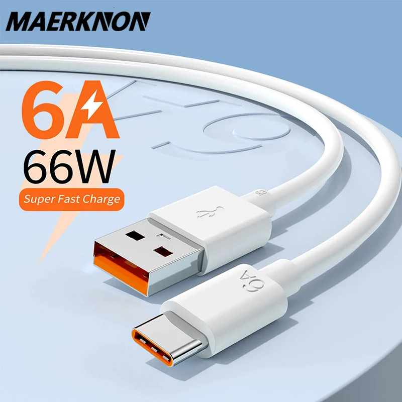 

6A USB Type C Cable USB C Cable For Samsung Galaxy Z S22 S20 Xiaomi mi 11 Mobile Phone Wire Fast Charging 66W Type-C Charging