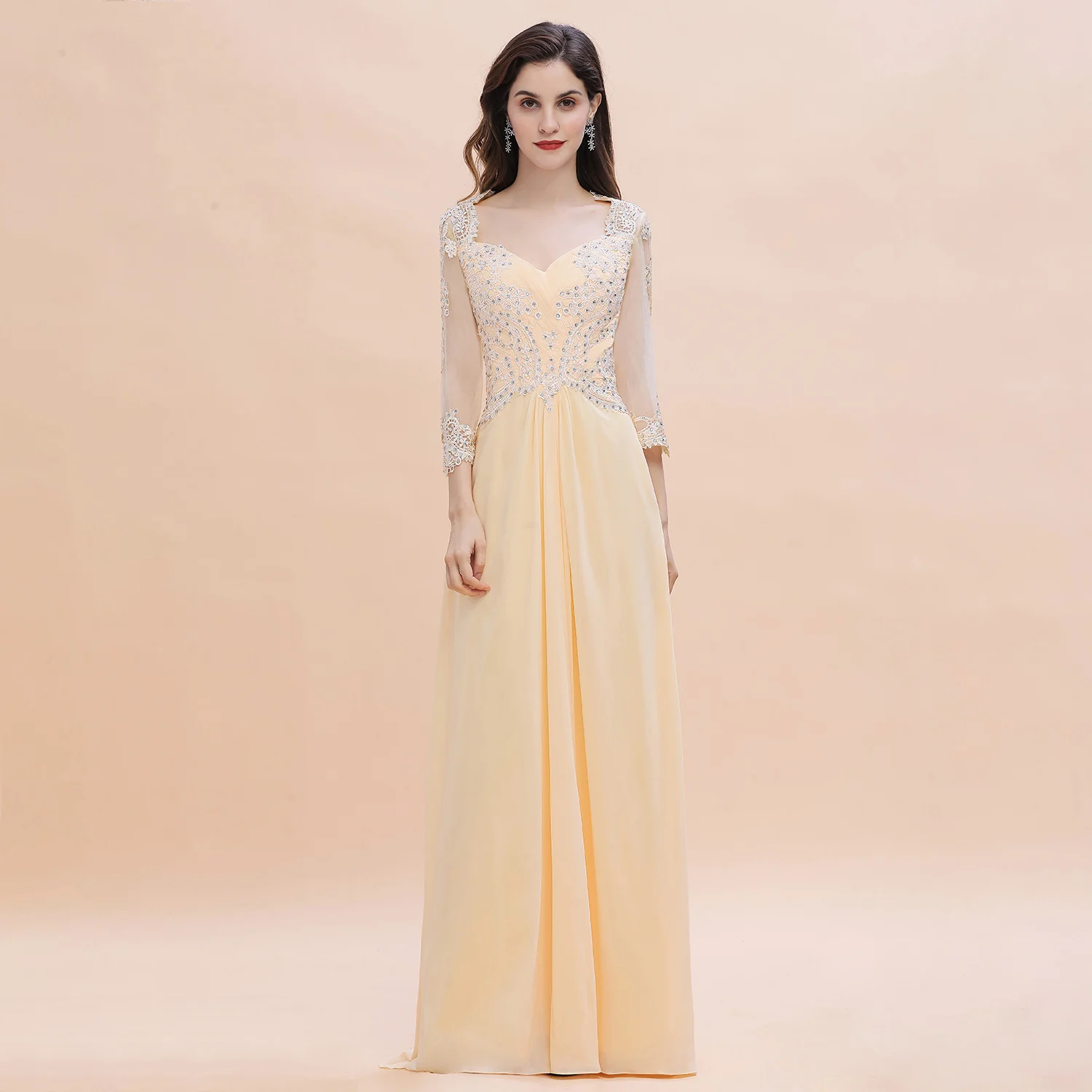 

XunBei женские платья подружки невесты 2022 элегантные 3/4 с длинным рукавом шифон Madrinha De Casamento Выпускные вечерние платья для свадьбы