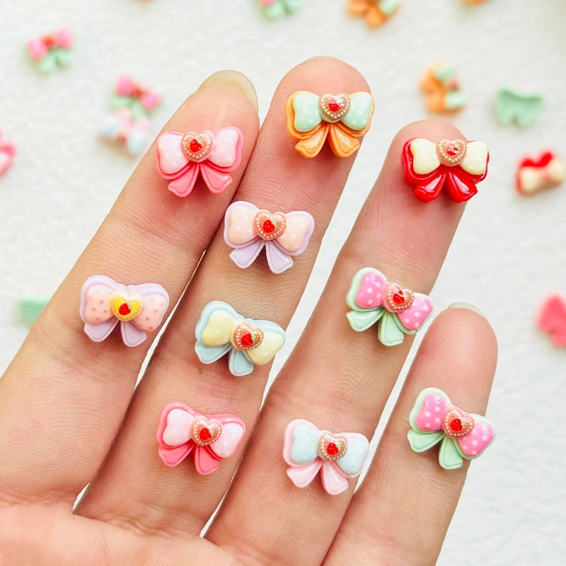 

30 шт., милый мультяшный клубничный бант, узел, фигурка из смолы, ремесла, кабошон, орнамент, ювелирные изделия, маникюр, шпилька, аксессуары для изготовления A98