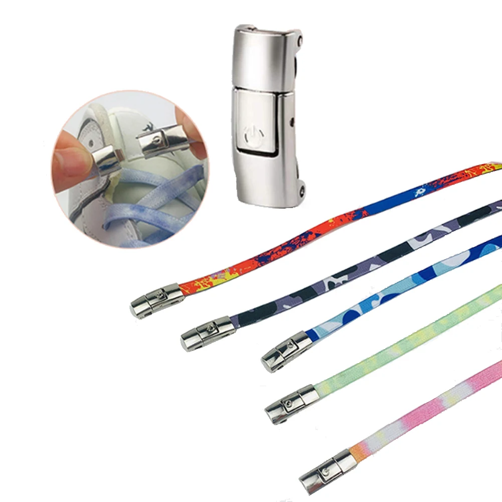

1 Pair Elastic No Tie Shoelaces Flat Shoe Laces For Kids And Adult Sneakers Quick Lazy Metal Magnetic Lock Shoe Strings