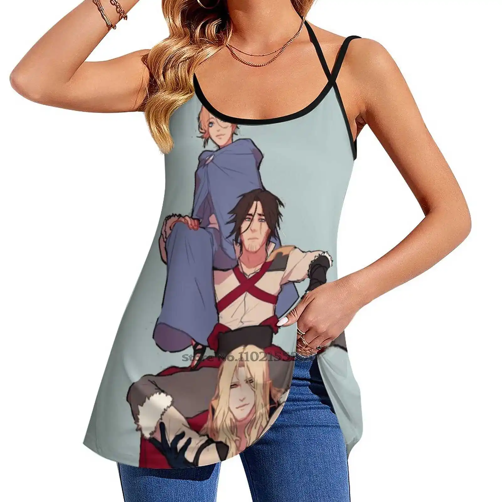 

Летние пикантные майки Castlevania4, Женский Топ, рубашка без рукавов, тонкие топы, майка на бретельках, экшн-приключения, игра ужасов Castlevania