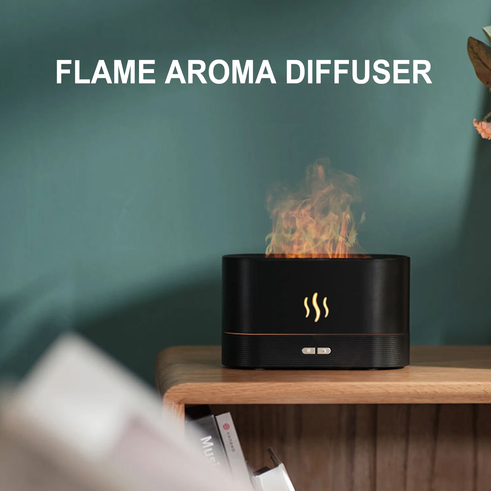 

180ml Aroma Diffuser Air Humidifier Ultrasonic Cold Mist Machine Atomizer Household LED Flame Lamp Essential Oil Diffuser