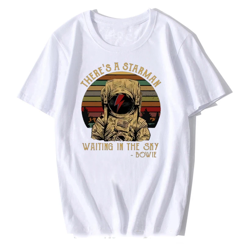 

Astronaut 3D Printing Summer Short-sleeved Black and White Space Fans Boy and Girl Cartoon Retro Hip-hop Oversized T-shirt