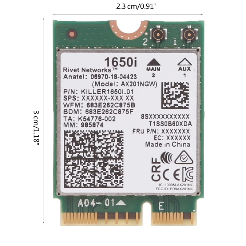 Killer 1675i Двухдиапазонная 2,4 Гбитс WI-FI 6 карт Bluetooth-совместимая 5.0 Беспроводная сетевая карта AX210 Wifi для Win10 (art.: 3920c299fec2e) - 3920c299fec2e
