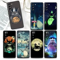 cute totoro ghibli miyazaki anime phone case for samsung galaxy s20 s21 fe s10 s9 s8 s22 plus ultra 5g s10e lite case soft cover