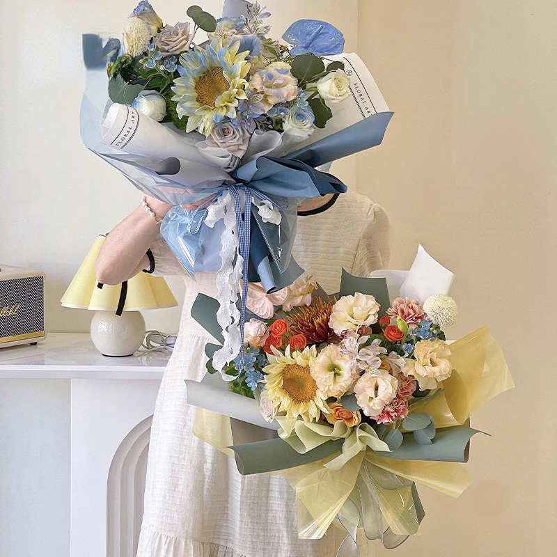 52 см 6 ярдов Водонепроницаемая Цветочная бархатная оберточная бумага рулон