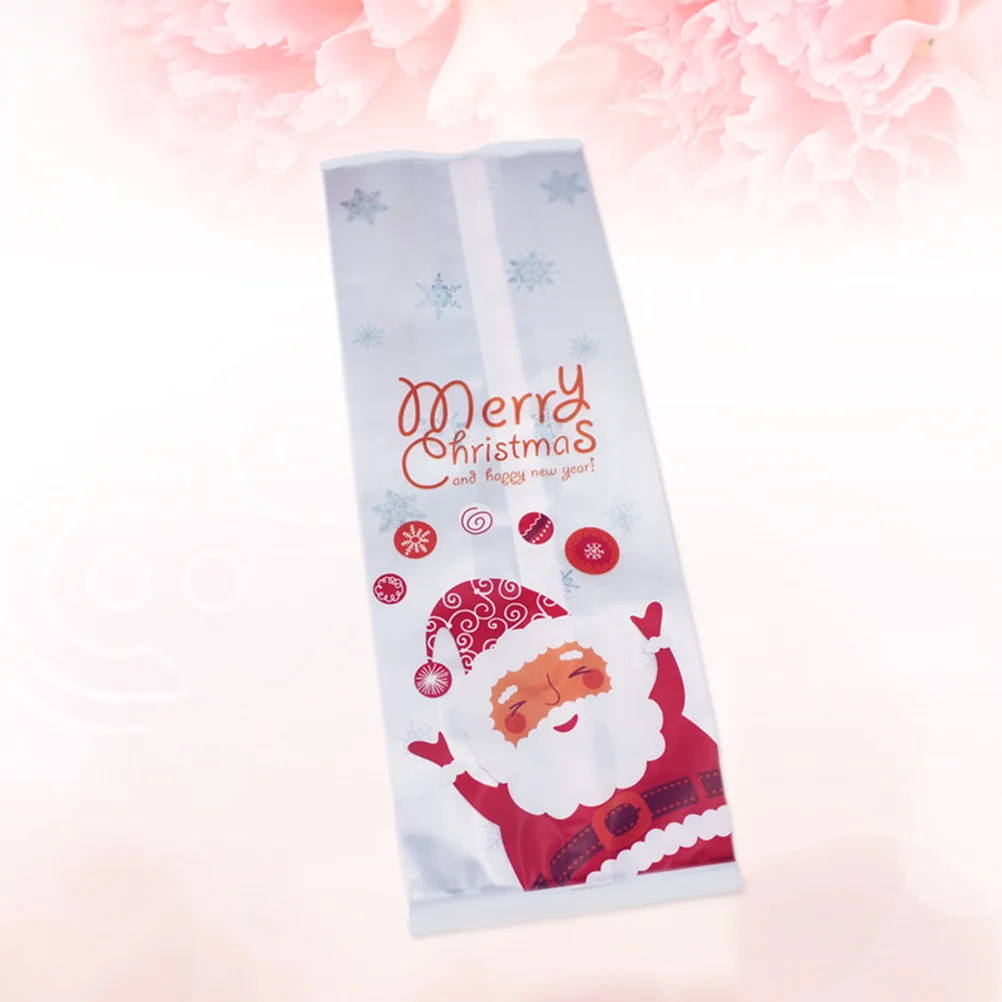 

50pcs Christmas Cartoon Santa Claus Pattern Gift Packaging Bags Cookie (without Sealing Sticker)