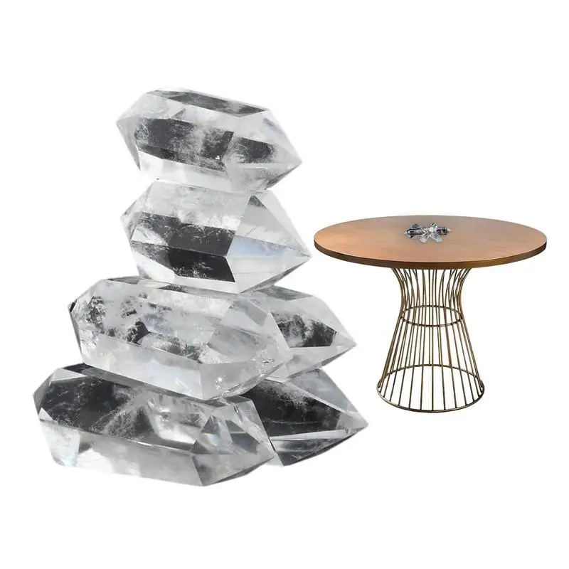

MM Natural White Fluorite Crystal Quartz Crystal Stone Point Healing Hexagonal Wand Stone Home Decorative Craft