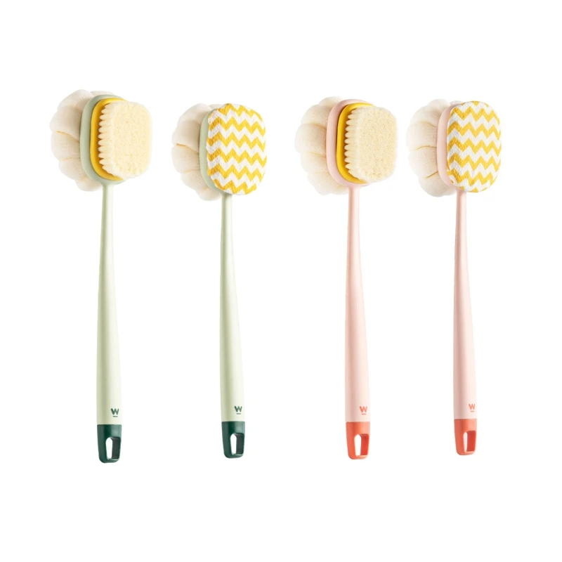 

Щетка для душа и тела с длинной ручкой, салфетка для душа из растительной ткани 2 в 1 для мужчин и женщин, отшелушивающая омертвевшая кожа